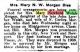 1912 - Obituary Mary Newbold Welsh Morgan (wife of F Corlies Morgan and dau of John Lowber Welsh)